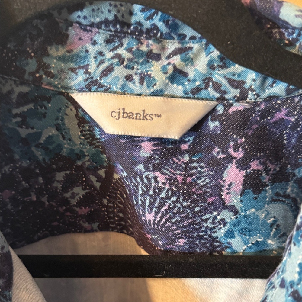 CJ Banks Blue and Purple Floral Jacket - Picture 2 of 4